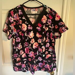 Floral scrub top